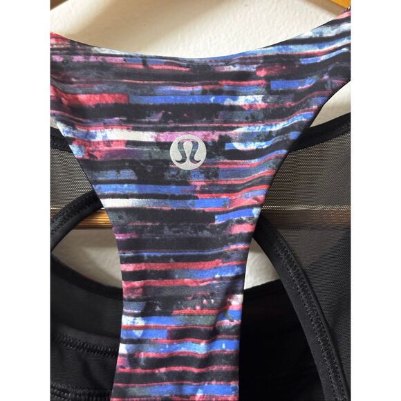 Lululemon Break Free Tank Nulux Hinshu Alpine White Multi Black size 4 new - Picture 9 of 11